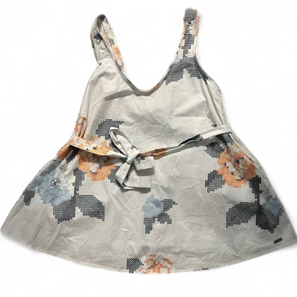 Armani Exchange Floral Sleeveless Blouse, Size XS. White, orange, blue and green - Picture 2 of 7